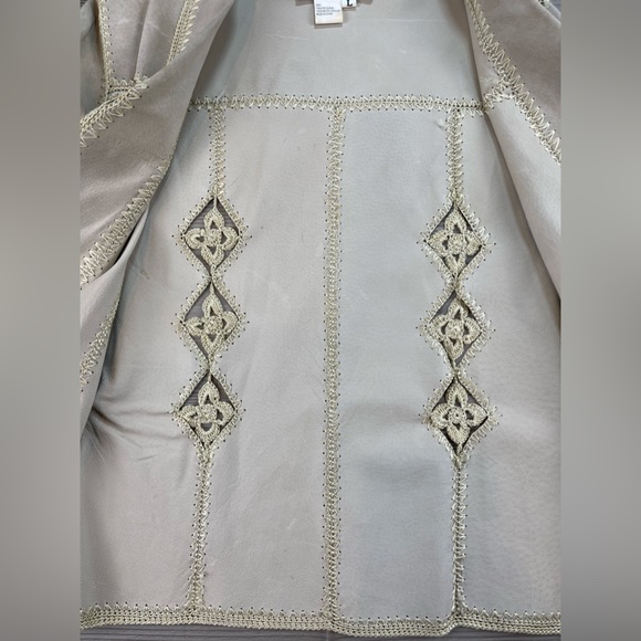 Adrienne Landau 100% Suede Paneled Jacket with Crochet Trim Detail Size L - Picture 9 of 10